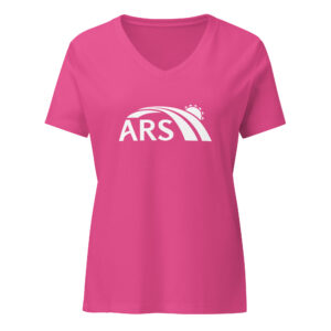 womens relaxed v neck t shirt berry front